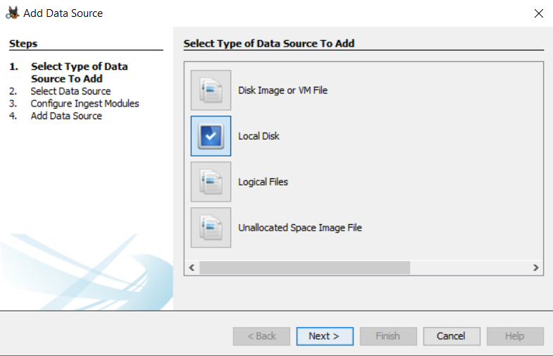 Autopsy Type of Data Source